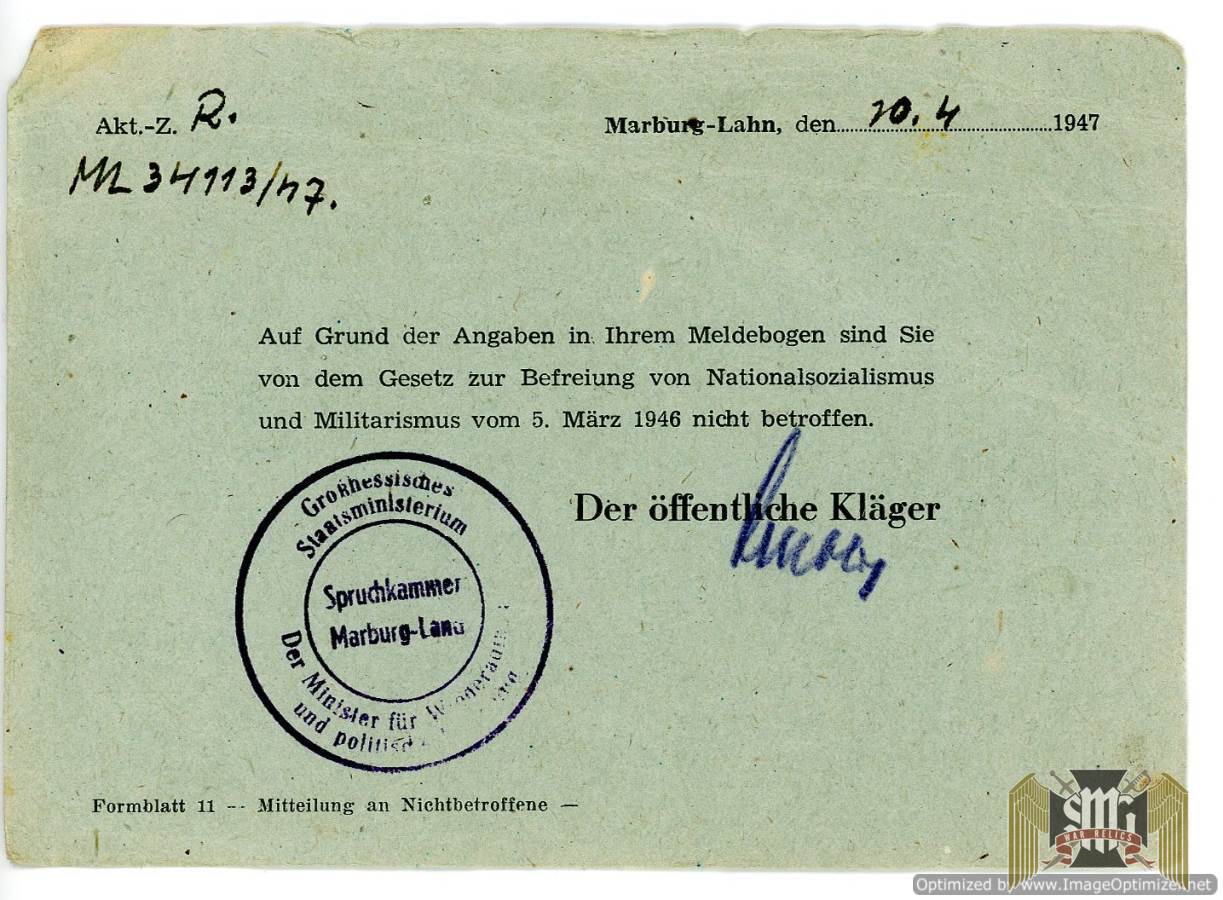 exemption from law 104 certificate for "Katharina"