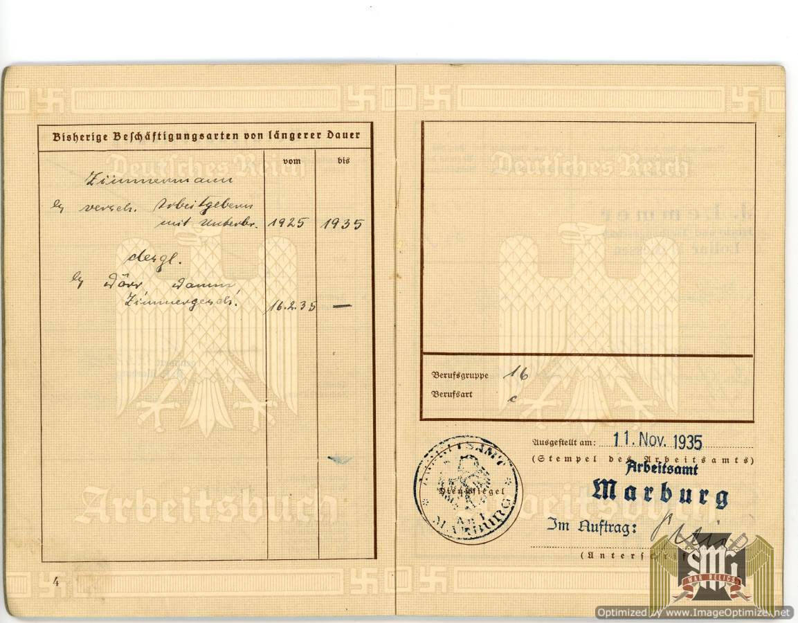 First Pattern Arbeitsbuch for Skilled Carpenter