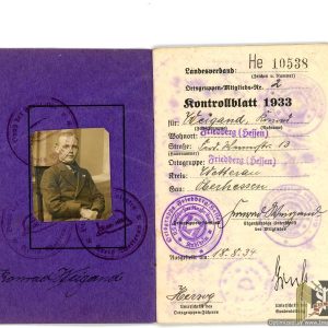 NS Deutsche Fronkämpfer Bund (Stahlhelm) member book