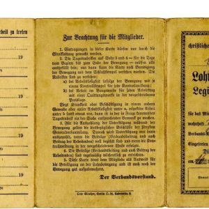 German interwar 1920 dated Contruction worker Job Book