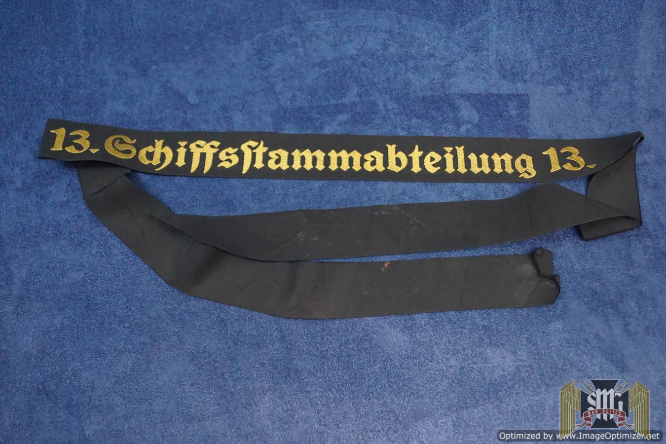 Mützenband 13. SCHIFFSSTAMMABTEILUNG 13. Kriegsmarine Cap Tally