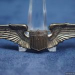 US WW2 Era Pilot wings Sterling marked solid back