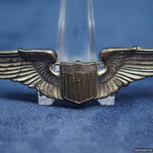 US WW2 Era Pilot wings Sterling marked solid back