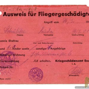 ID card for Flight Aviation Victims From Artur Schuettke Grouping