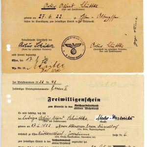 Parental Consent to join the Wehrmacht and Volunteer for military Service Form