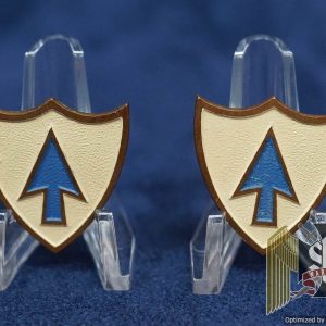 WW2 era 26th infantry Unit Crest DI pins Matched set "blue spaders" from Nürnburg Guard