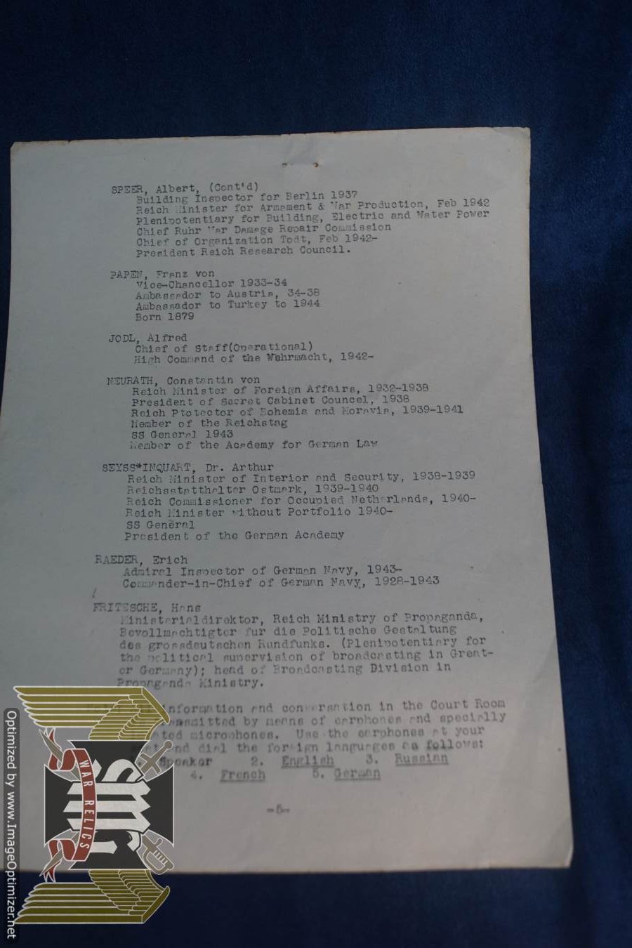 War Crimes Trials Nuremberg Germany Program