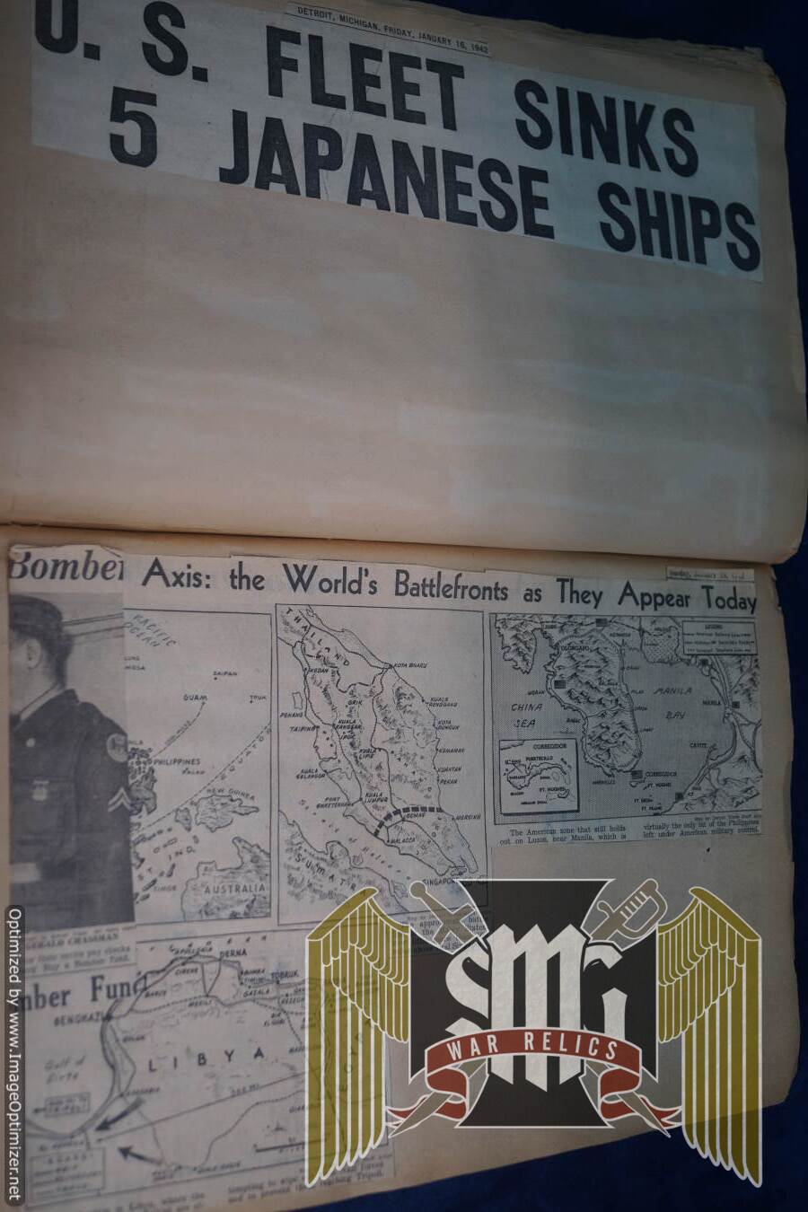 Large WW2 Scrap book Form American Soldier in the big Red 1 and Nürnburg guard