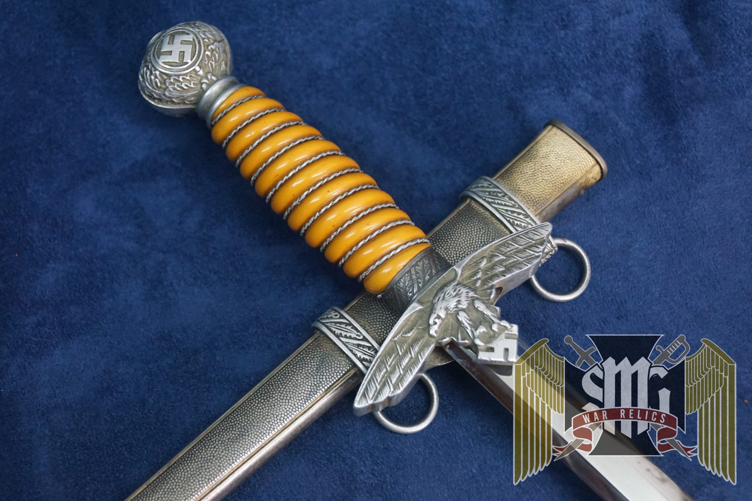 second model Luftwaffe Dagger with Initials by SMF