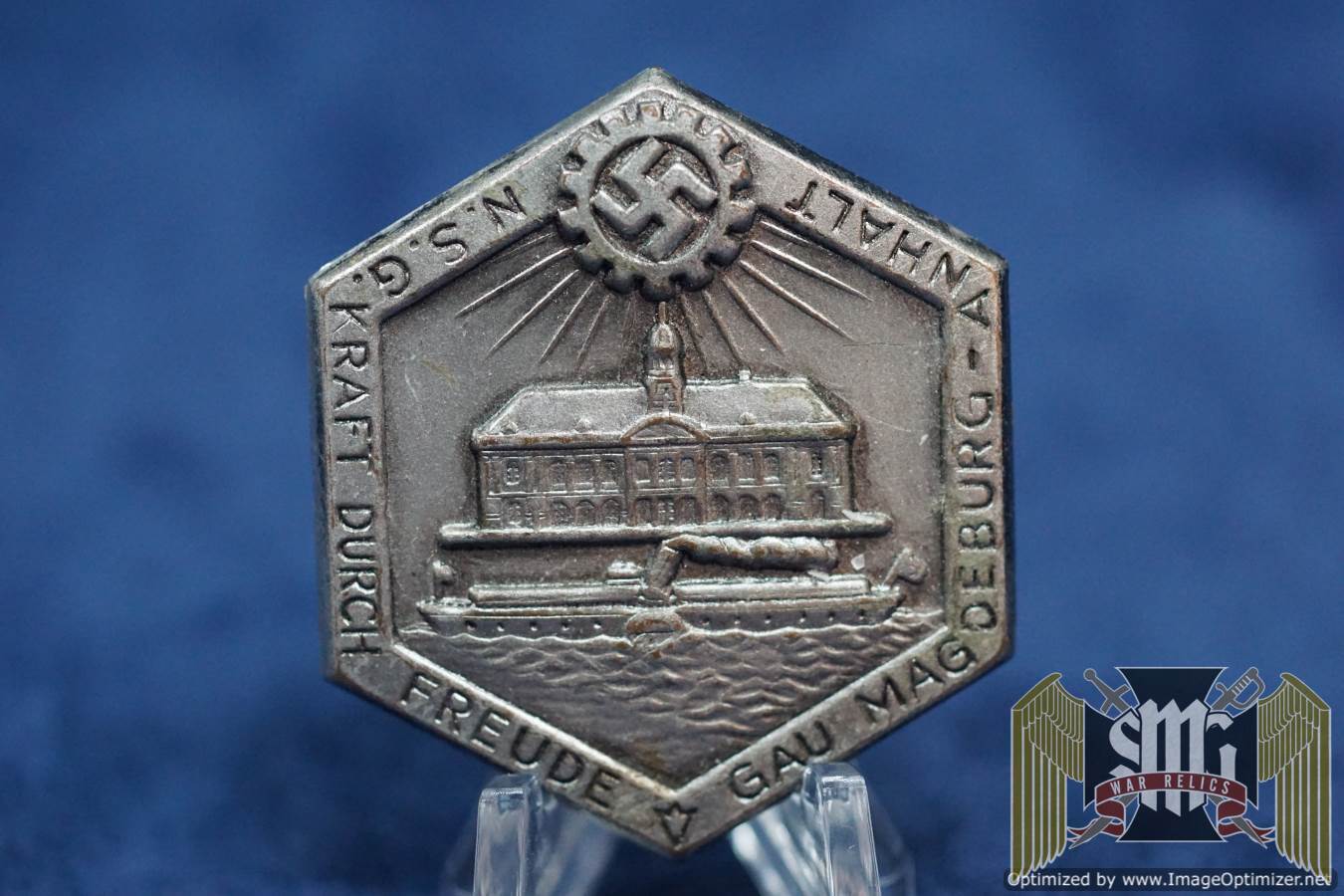 KDF Gau Magdeburg anhalt tinnie with pin repair