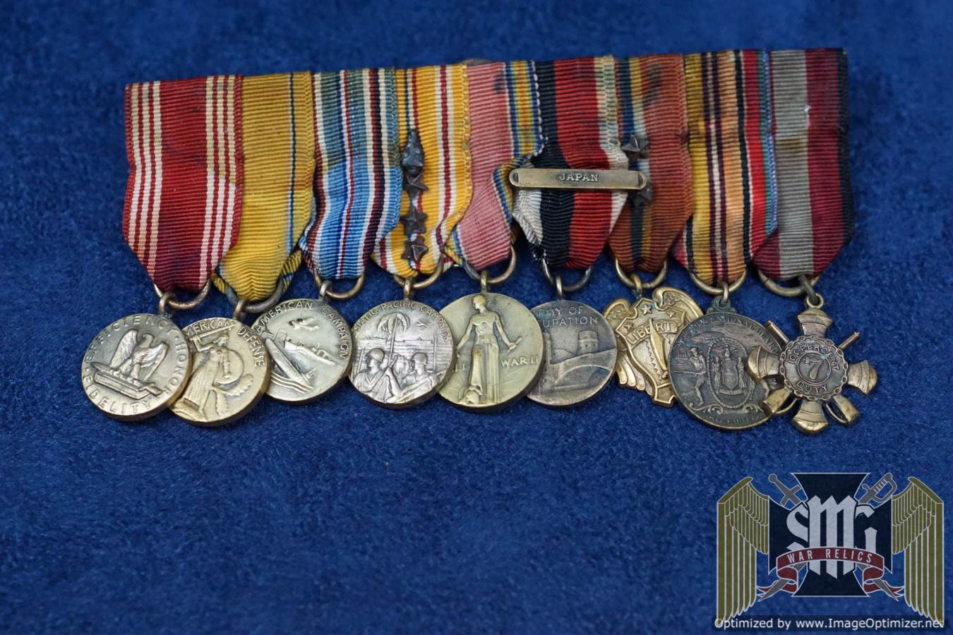 WW2 Era US Mini Medal bar W/ Assault Arrowhead
