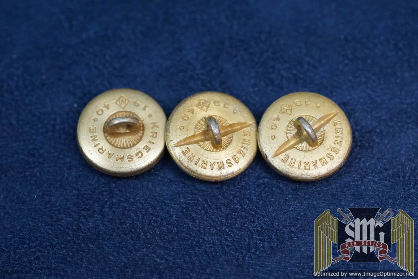 Kriegsmarine buttons, 20mm 1940 marked