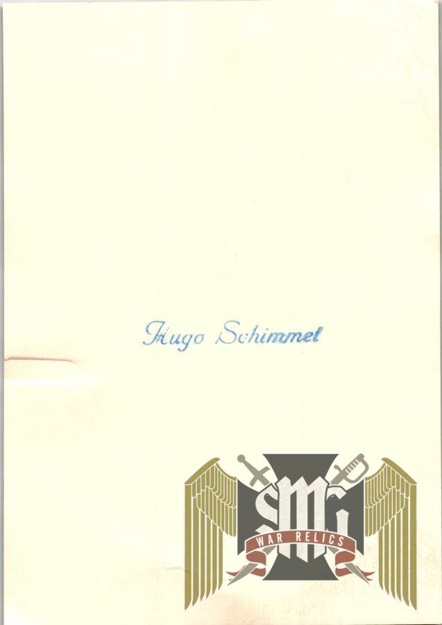 Hugo Schimmel knights cross signature