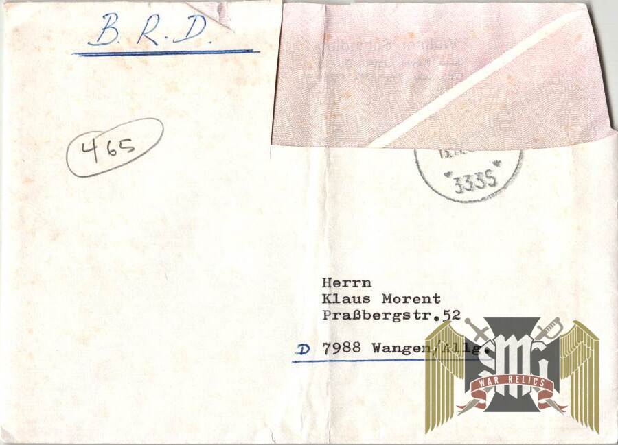 Walther Schindler knights cross signature With 1983 dated separate letter