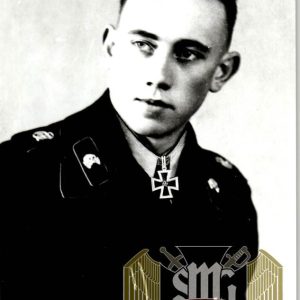 Johann Stutzle knights cross signature Panzer Tank destruction badge in gold