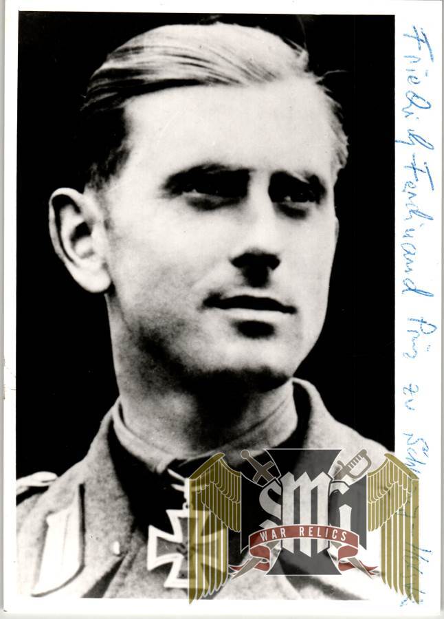 Friedrich Ferdinand knights cross winner signature (Prince)
