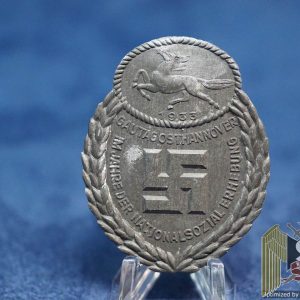 Gau Ost Hannover Post war solid back badge by Souval
