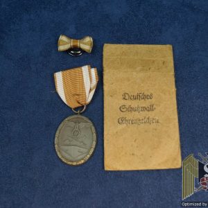 West Wall Medal with Packet and button hole ribbon