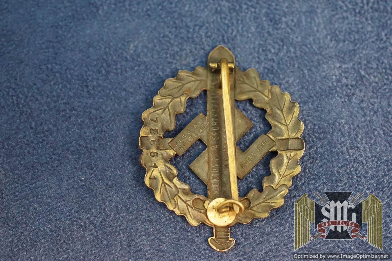 Bronze SA Sports Badge Repaired Catch