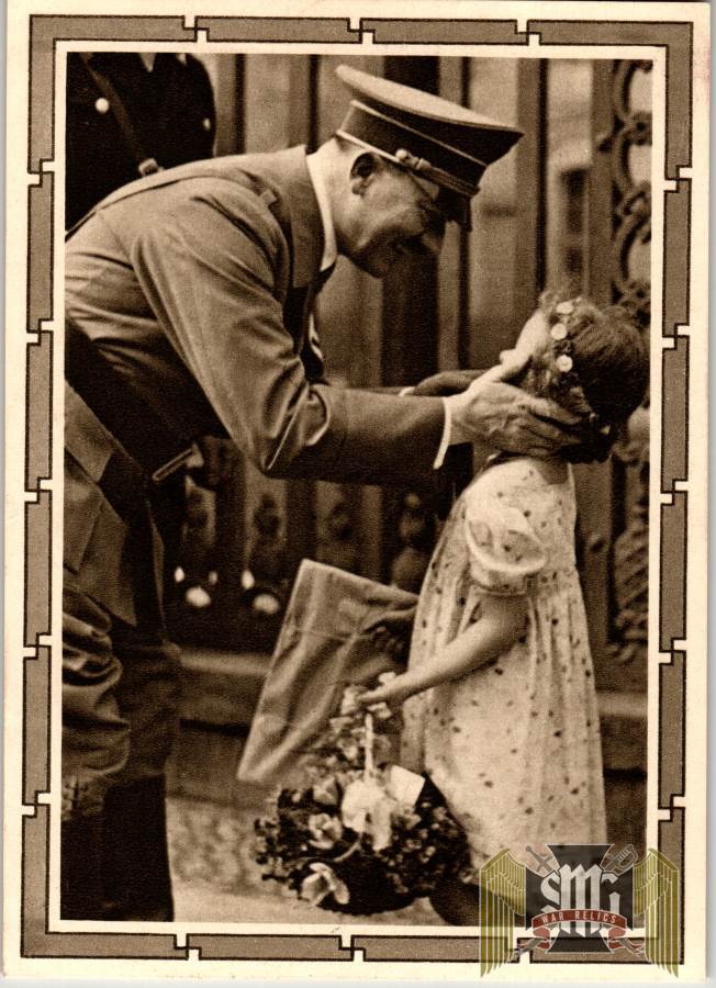 Hitler w/flowergirl Postcard