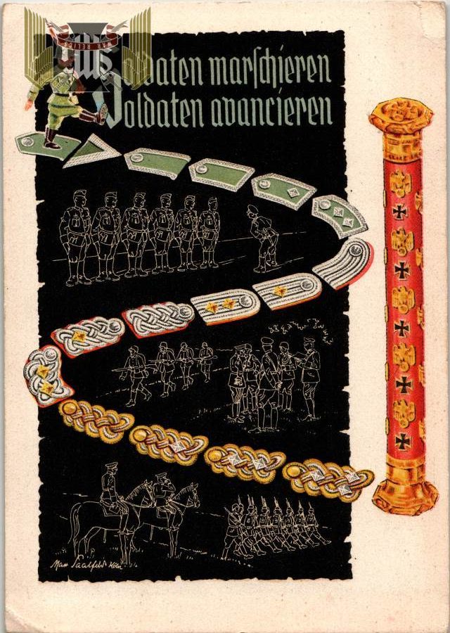 soldaten marschieren Soldaten Avancieren postcard