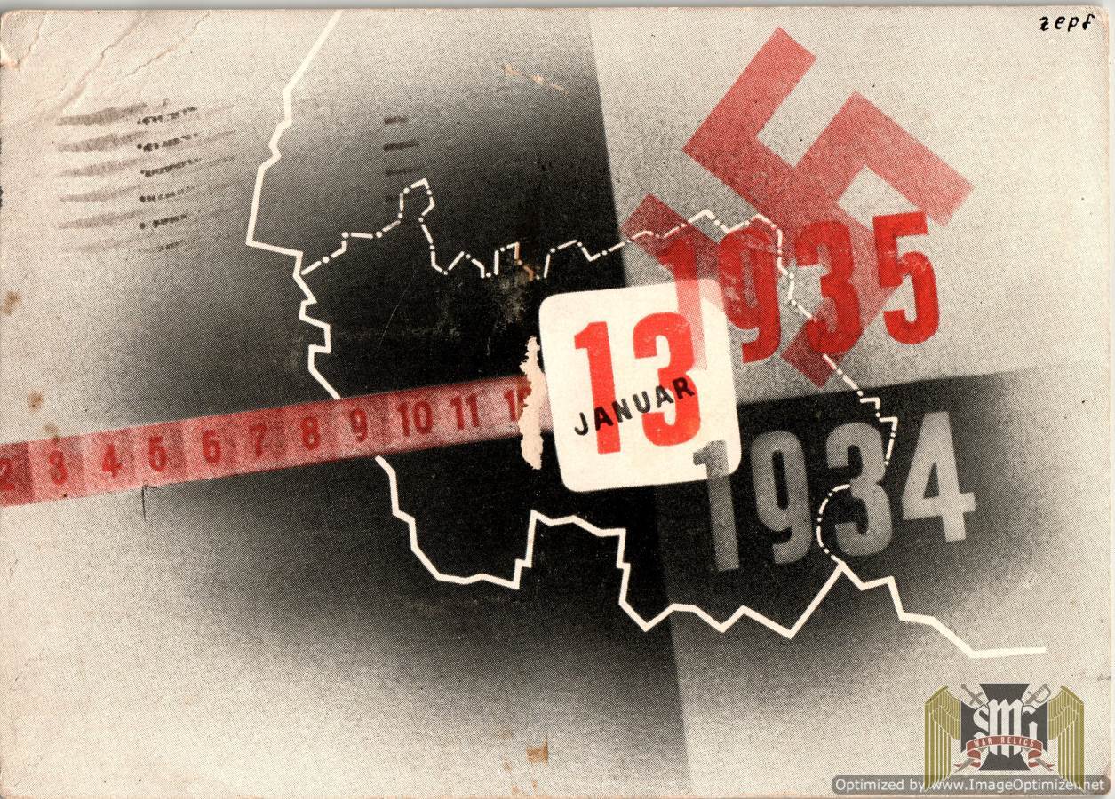 1935 Saar status referendum Post card