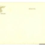 Adolf Hitler Correspondence Stationary card from Munich Office