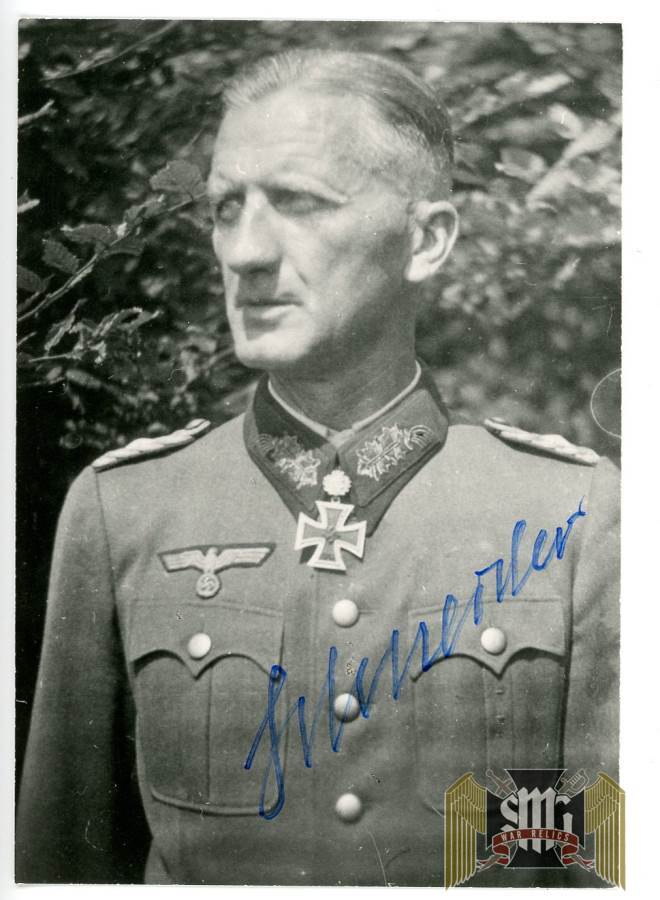 knights cross winner ERICH SCHNEIDER signature