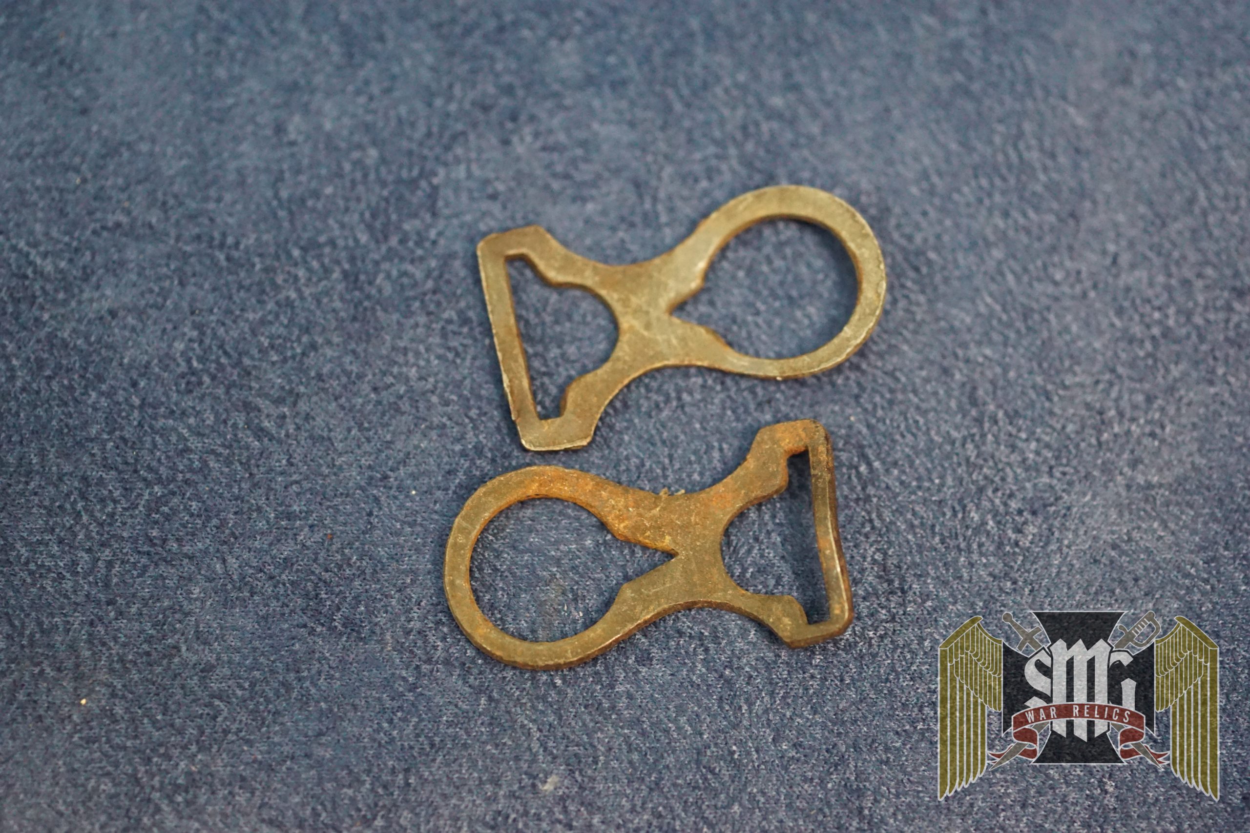 Pickelhaube or stalhelm chin strap ends