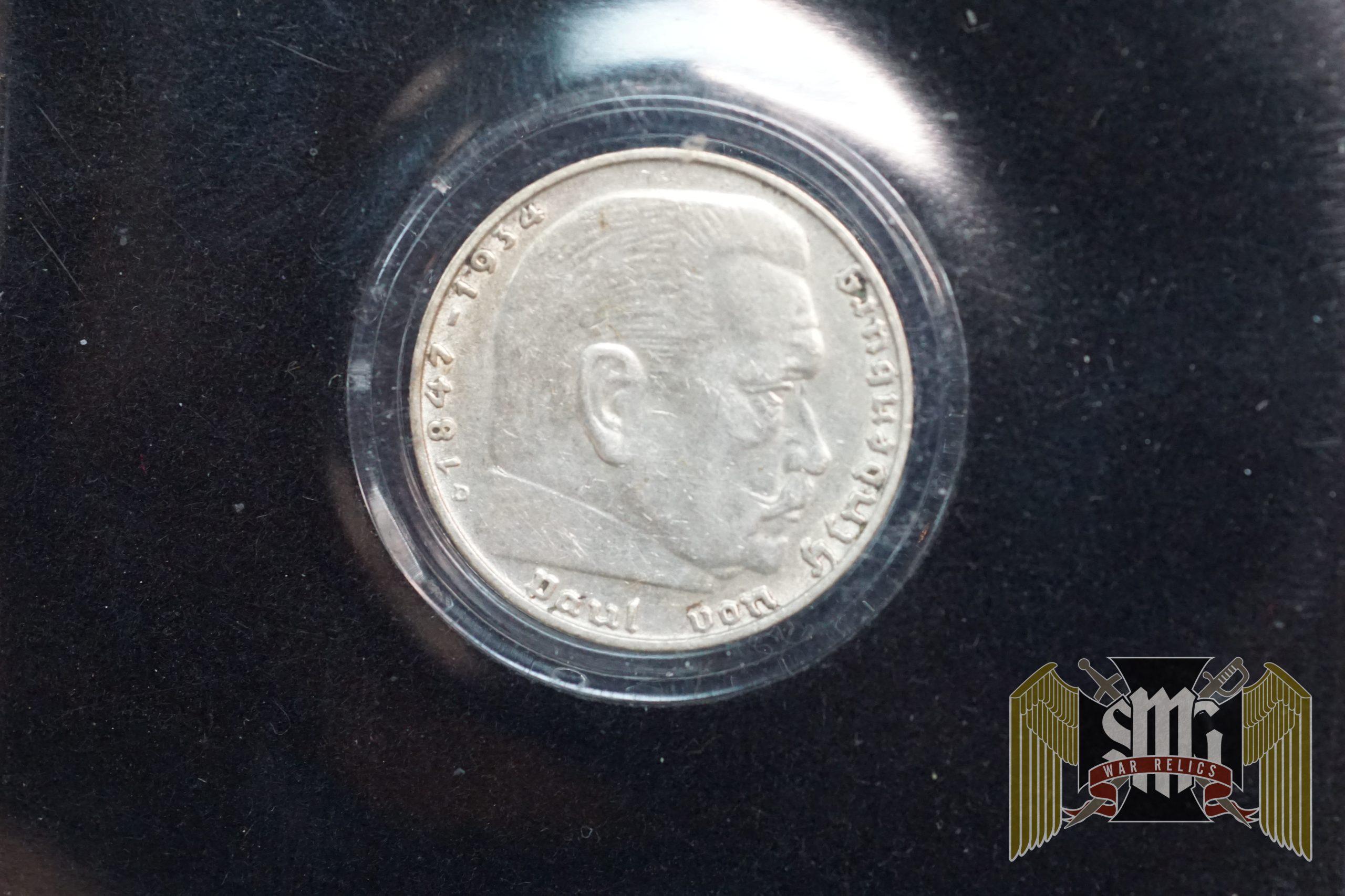 German Silver 2 Reichsmark coin with Certificate of authenticity