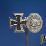 Iron cross w/silver wound badge stick pin