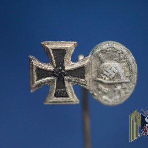 Iron cross w/silver wound badge stick pin