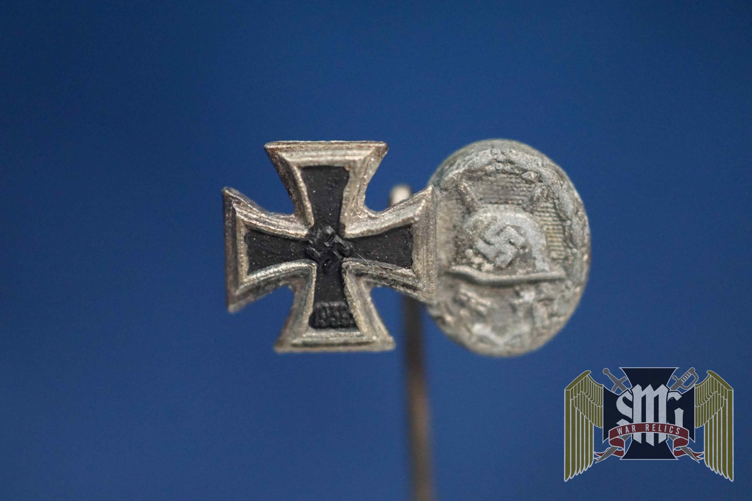 Iron cross w/silver wound badge stick pin