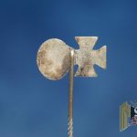 Iron cross w/silver wound badge stick pin