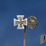 Iron cross w/black wound badge stick pin