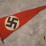 Large NSDAP Pennant with original pole and suspension string
