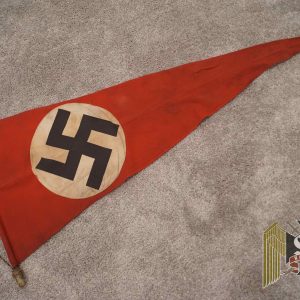 Large NSDAP Pennant with original pole and suspension string