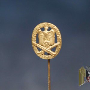 General Assault Badge stick pin in silvered tombak