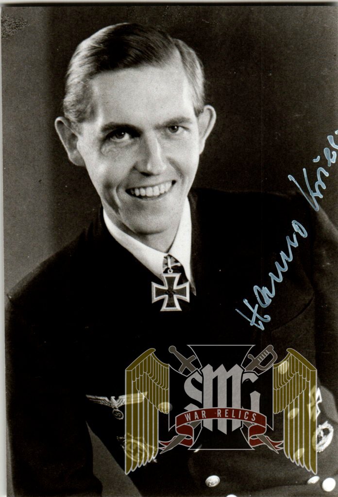 Johann Otto Krieg knights cross signature with Note and Envelope