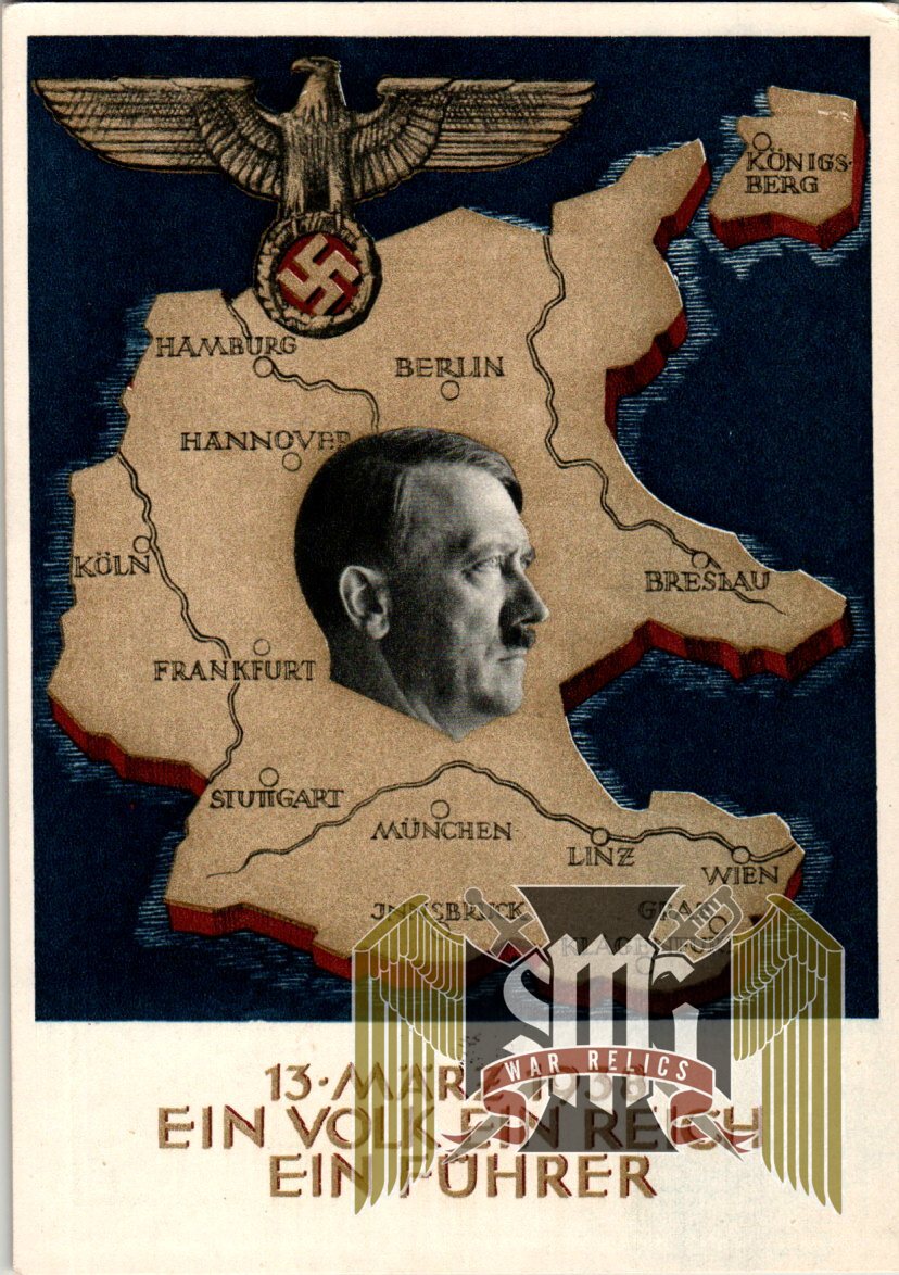 Ein Volk Ein Reich Ein Fuhrer Postcard postmarked