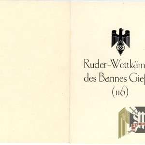 Hitler Youth Rowing Competition Award Document from Isenberg Grouping