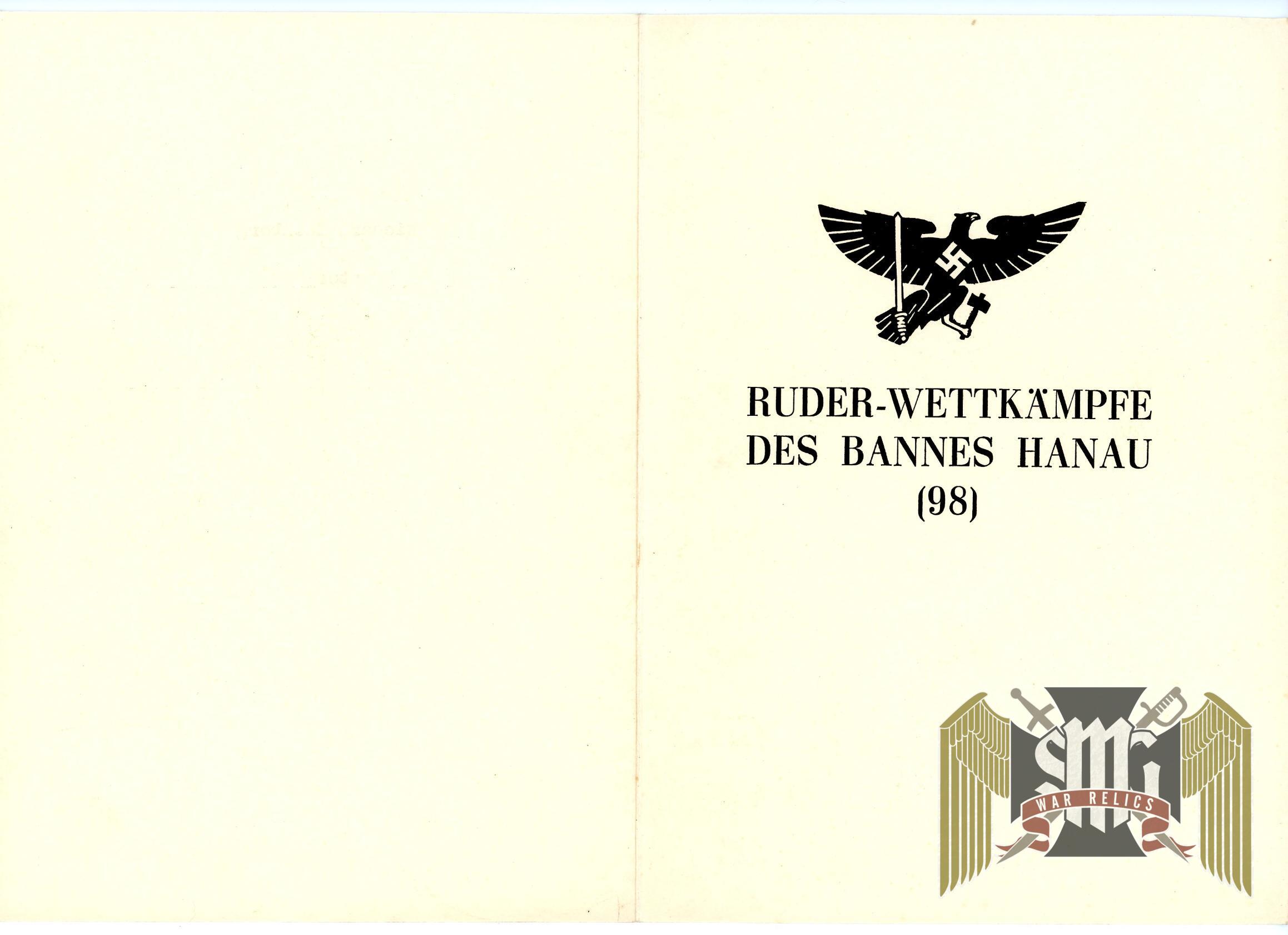 Hitler Youth Rowing Competition Award Document from Isenberg Grouping