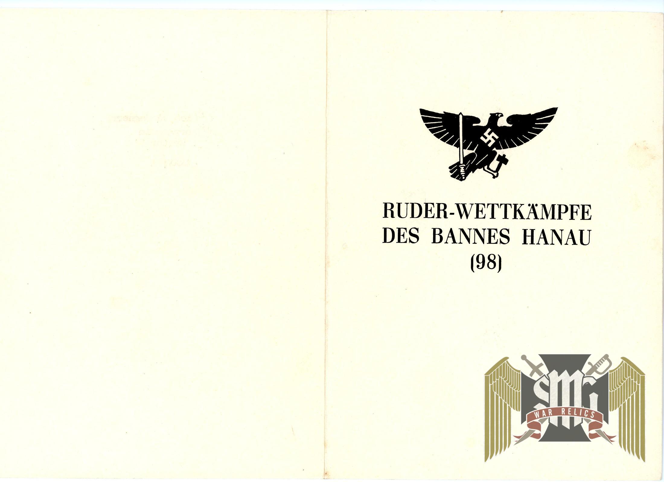 Hitler Youth Rowing Competition Award Document from Isenberg Grouping