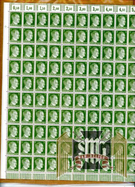 Full sheet of Hitler Stamps 5P