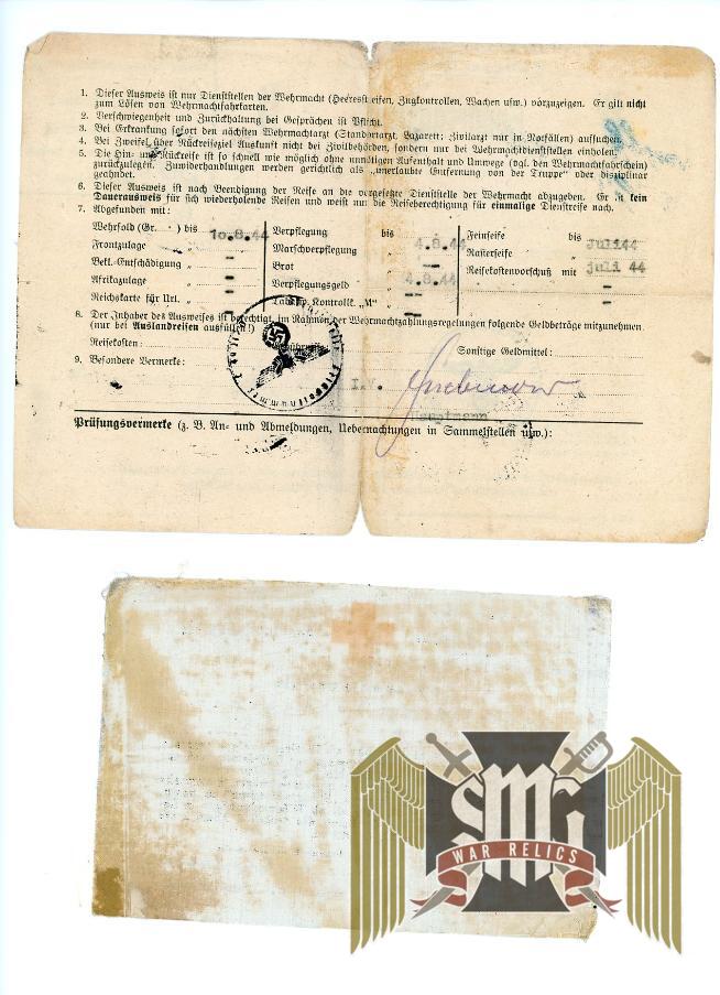 Personalausweis for DRK Helferin 1944 w/ Pass for Karl-Heinz Schiebener