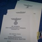 Blank Mother's Cross in Bronze Document Near Mint!