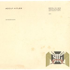 Adolf Hitler Berlin Chancellery Stationary Short Sheet