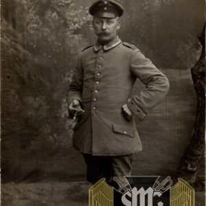 WW1 Postcard uniform Study officer