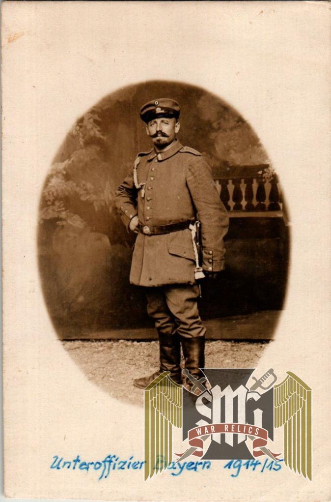 WW1 Postcard uniform study bayonet and shooting Lanyard
