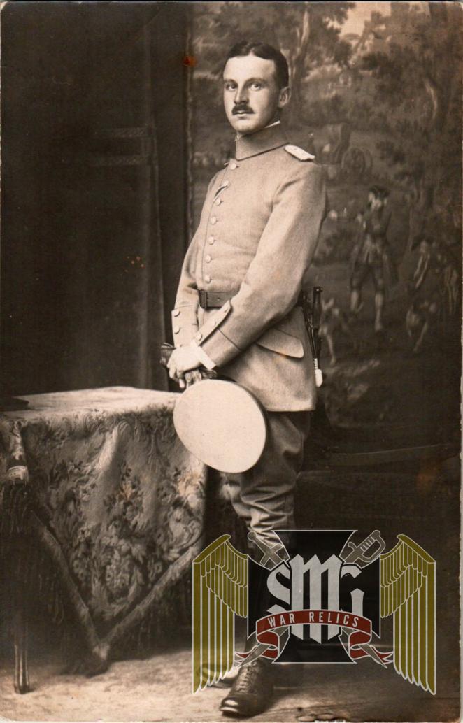 WW1 Postcard uniform study bayonet